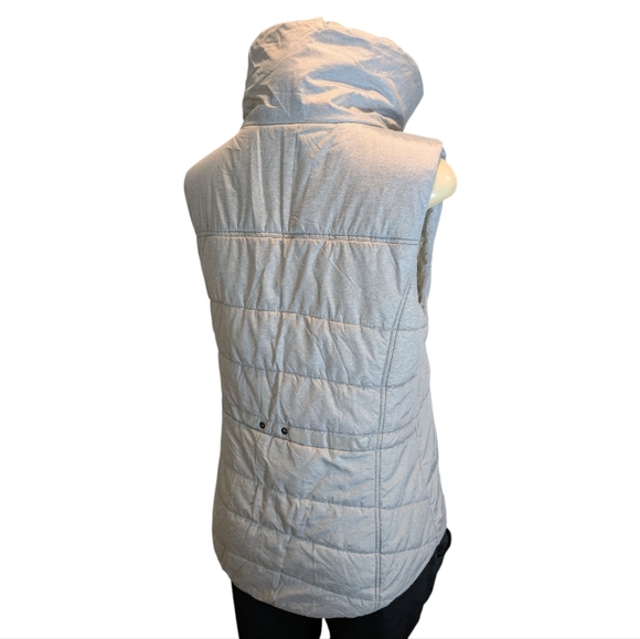 Zella Gray Asymmetrical Zip Funnel Neck PrimaLoft Puffer Vest Women's Medium - Picture 6 of 17